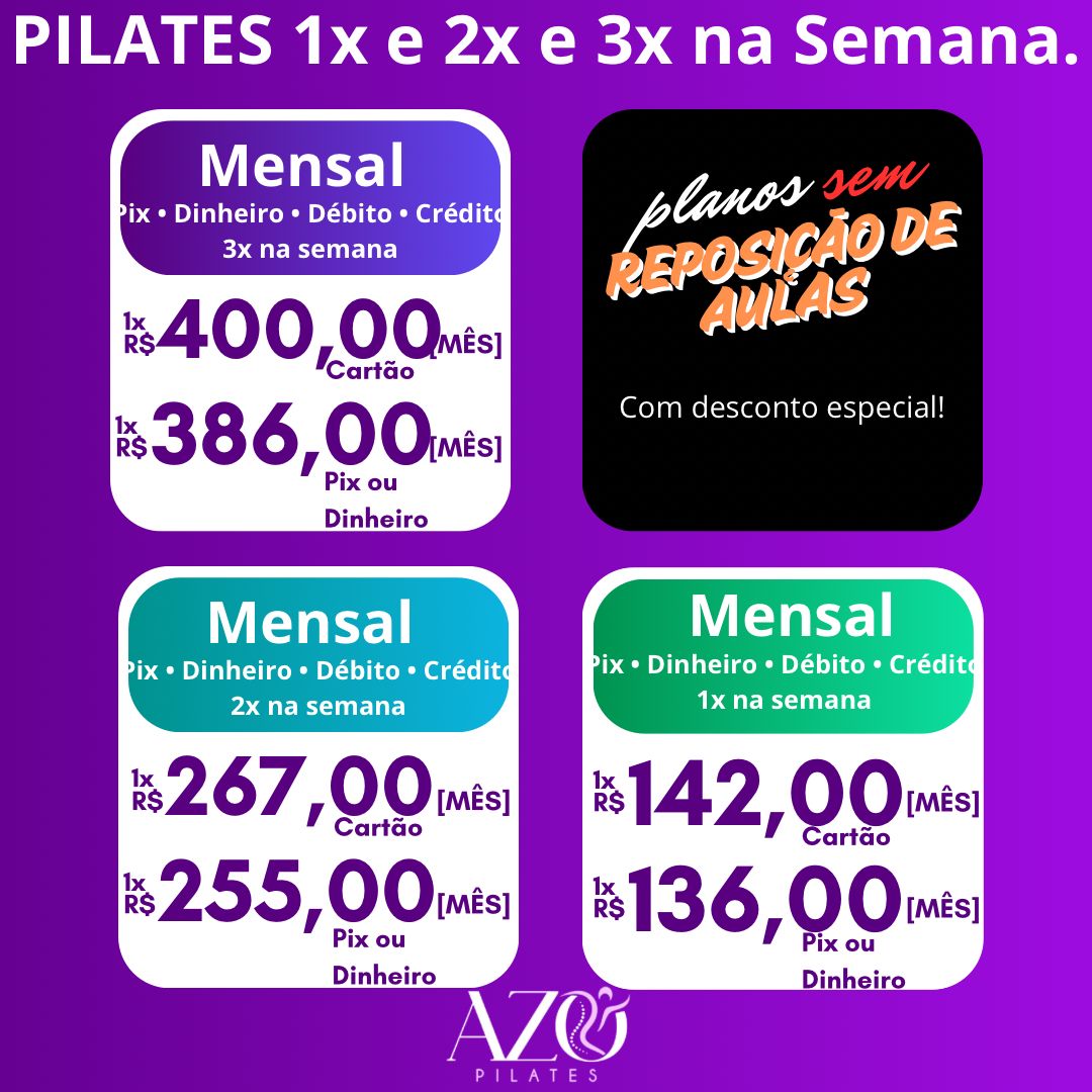 pilates valores mensais